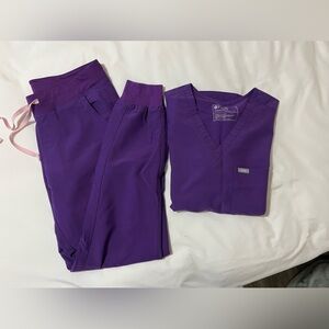 Figs ultraviolet medium tall Zamora style pants & Catarina top medium set